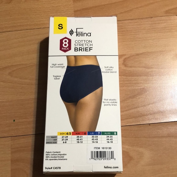 Felina Women's 8 Pack Panties Cotton Stretch Hi Cut Full coverage - Picture 2 of 3